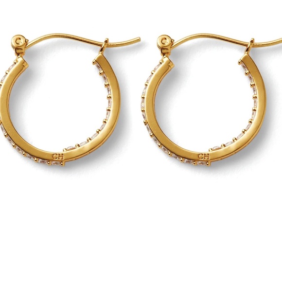 Crystal Haze Mini Serena Hoops - 18k gold plated - Picture 3 of 6